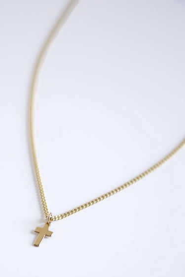 Cross Curb Chain Necklace